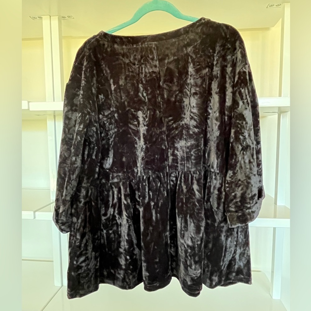 She & Sky Crushed Velvet Baby Doll Top NWT - Picture 2 of 3